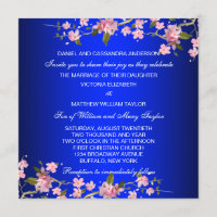 Mariage Royal Bleu Japonais Fleurs de Cerisier