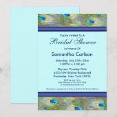 Invitation Mariage Royal Bleu Turquoise Paon (Devant / Derrière)