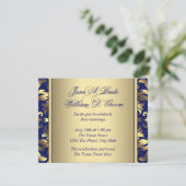 Invitation Mariage Royal Blue et Gold (Debout devant)