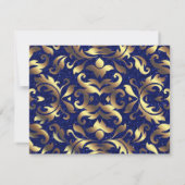 Invitation Mariage Royal Blue et Gold (Dos)