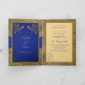 Invitation Mariage Royal Blue et Gold Card Style (Intérieur)