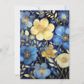 Invitation Mariage Royal Blue et Gold Floral (Dos)