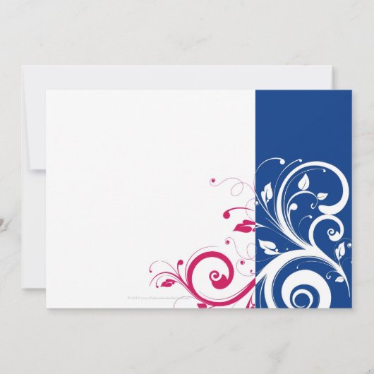 Invitation Mariage Royal Blue/Fuchsia Swirl (Dos)