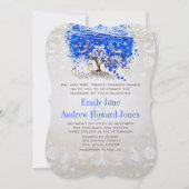 Invitation Mariage Royal Blue Heart Leaf Tree Invite (Devant)