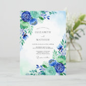 Invitation Mariage Royal Blue Serene Meadow (Debout devant)