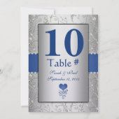 Invitation Mariage Royal Blue Silver (Dos)