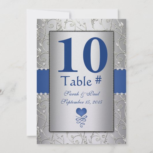 Invitation Mariage Royal Blue Silver (Dos)