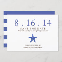 Mariage Royal Blue Starfish Enregistrer la date