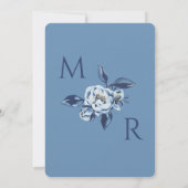 Invitation Mariage Royal Blue White Floral (Dos)