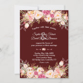 Invitation Mariage Royal Bourgogne rose (Devant)