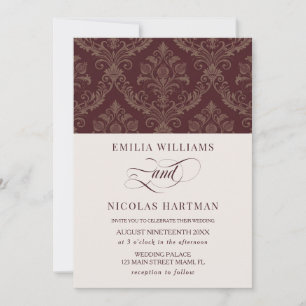 Invitation Mariage Royal Bourgogne Vintage