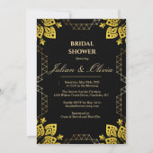 Invitation Mariage Royal de Luxe Noir et Or  (Devant)