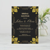 Invitation Mariage Royal de Luxe Noir et Or  (Debout devant)