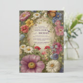 Invitation Mariage royal de Victoria Whimsical Floral Ornemen (Debout devant)