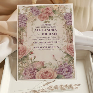 Invitation Mariage royal de Victoria Whimsical Floral Ornemen