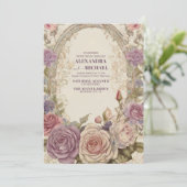 Invitation Mariage royal de Victoria Whimsical Floral Ornemen (Debout devant)