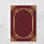 Invitation Mariage Royal d'Or de Bourgogne Médiéval (Dos)