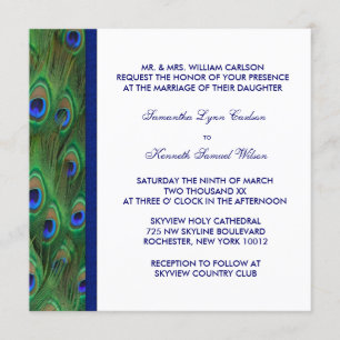 Invitation Mariage Royal Emeraude et Bleu Paon