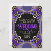 Invitation Mariage Royal Gold Purple Lace (Devant)