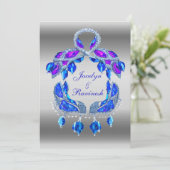 Invitation Mariage royal indien de Peacock en argent (Debout devant)