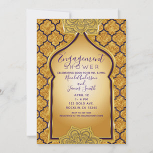 Invitation Mariage Royal Indien de Style Arabe sous la Douche
