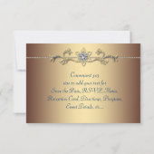 Invitation Mariage Royal Indien Paon Vert Emeraude Or (Dos)