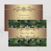 Invitation Mariage Royal Indien Paon Vert Emeraude Or (Devant / Derrière)