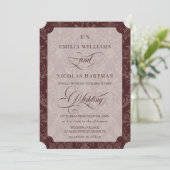 Invitation Mariage Royal Luxe Bourgogne (Debout devant)