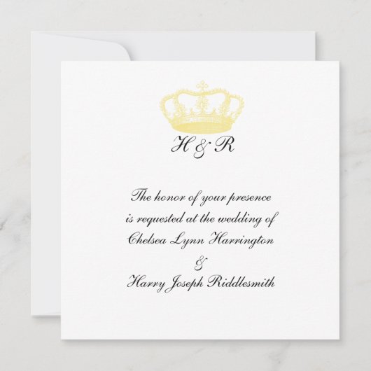 Invitation Mariage royal - Or (Devant)