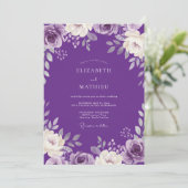 Invitation Mariage Royal Pétale Pourpre (Debout devant)