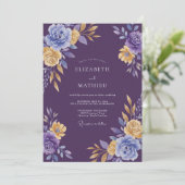 Invitation Mariage Royal Raffiné Deep Purple (Debout devant)