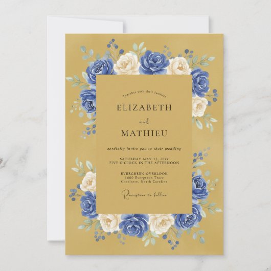 Invitation Mariage Royal Solennel Ocre (Devant)