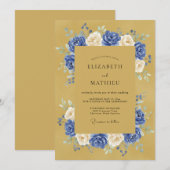 Invitation Mariage Royal Solennel Ocre (Devant / Derrière)