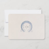 Invitation Mariage RSVP bleu marine Insérer Art Nouveau Vinta (Dos)