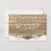 Invitation mariage RSVP- bois et lumières brillantes (Devant)