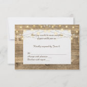 Invitation mariage RSVP- bois et lumières brillantes (Dos)