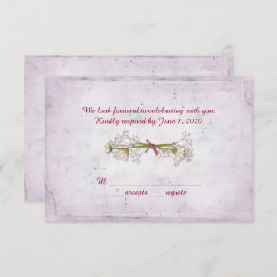 Invitation Mariage RSVP - bouquet de marguerite avec perles