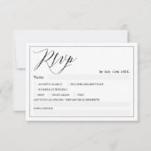 Invitation Mariage rsvp chic noir blanc (Devant)