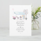Invitation Mariage RSVP Code QR Aquarelle Paris (Debout devant)
