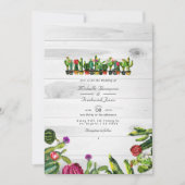 Invitation Mariage RSVP Code QR Cactus Succulents Rustique (Devant)