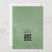 Invitation Mariage RSVP Code QR de verdure de cristal géométr (Dos)
