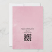 Invitation Mariage RSVP Code QR Fleur de Cerisier Rose Géomét (Dos)