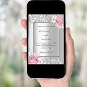 Invitation Mariage RSVP couleur blanc argenté