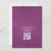 Invitation Mariage RSVP de code QR de velours profond Floral (Dos)