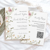 Invitation Mariage RSVP du code QR fleur sauvage