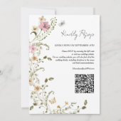 Invitation Mariage RSVP du code QR fleur sauvage (Dos)