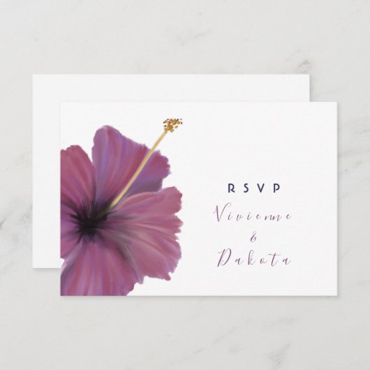 Invitation Mariage RSVP floral tropical (Devant / Derrière)