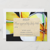 Invitation Mariage RSVP frangipani l'art des fleurs de plage (Devant)