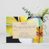 Invitation Mariage RSVP frangipani l'art des fleurs de plage (Debout devant)