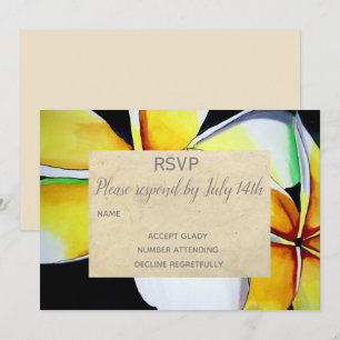 Invitation Mariage RSVP frangipani l'art des fleurs de plage